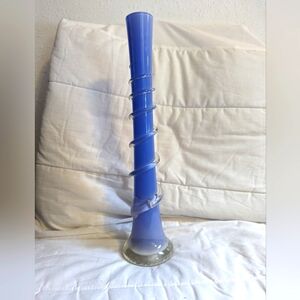 Lavender Swirl Hand Blown Art Vase 15 1/2"Tall